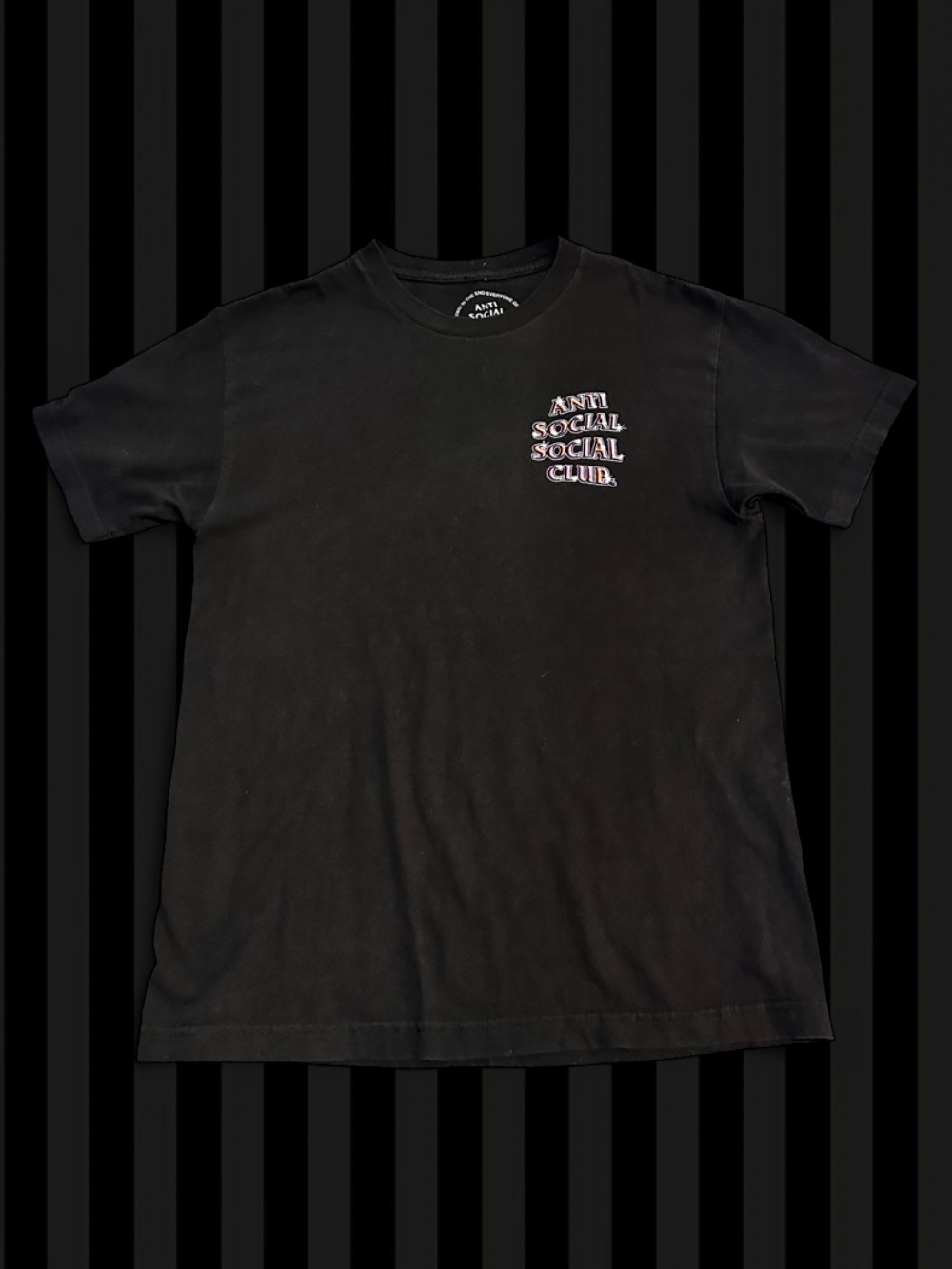 Anti Social Social Club Black Tee with White Circular Logo
